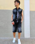 Completo Denim Smanicato Nero