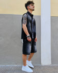Completo Denim Smanicato Nero