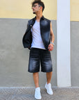 Completo Denim Smanicato Nero