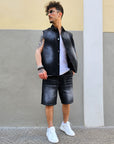 Completo Denim Smanicato Nero