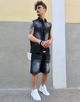 Completo Denim Smanicato Nero