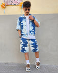 Completo Cargo Slavato Crop