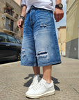 Bermuda Jeans Over Undergroud Blue