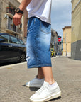 Bermuda Jeans Over Undergroud Blue