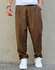 Pantalone Baggy Fit In Lino