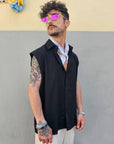 Gilet Smanicato In Lino