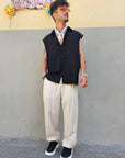 Gilet Smanicato In Lino