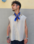 Gilet Smanicato In Lino