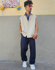 Gilet Smanicato In Lino