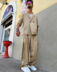 Completo Doppiopetto Baggy Lino