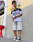 Bermuda Jeans Slavato White Grey