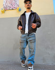 Giacca Big Zip Ecopelle