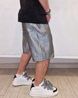 Bermuda Jeans grigio Laminato pantaloncino