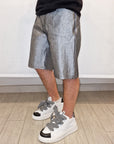 Bermuda Jeans grigio Laminato pantaloncino