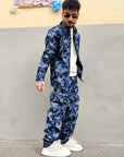 Completo Jeans Cargo Slavato Blue