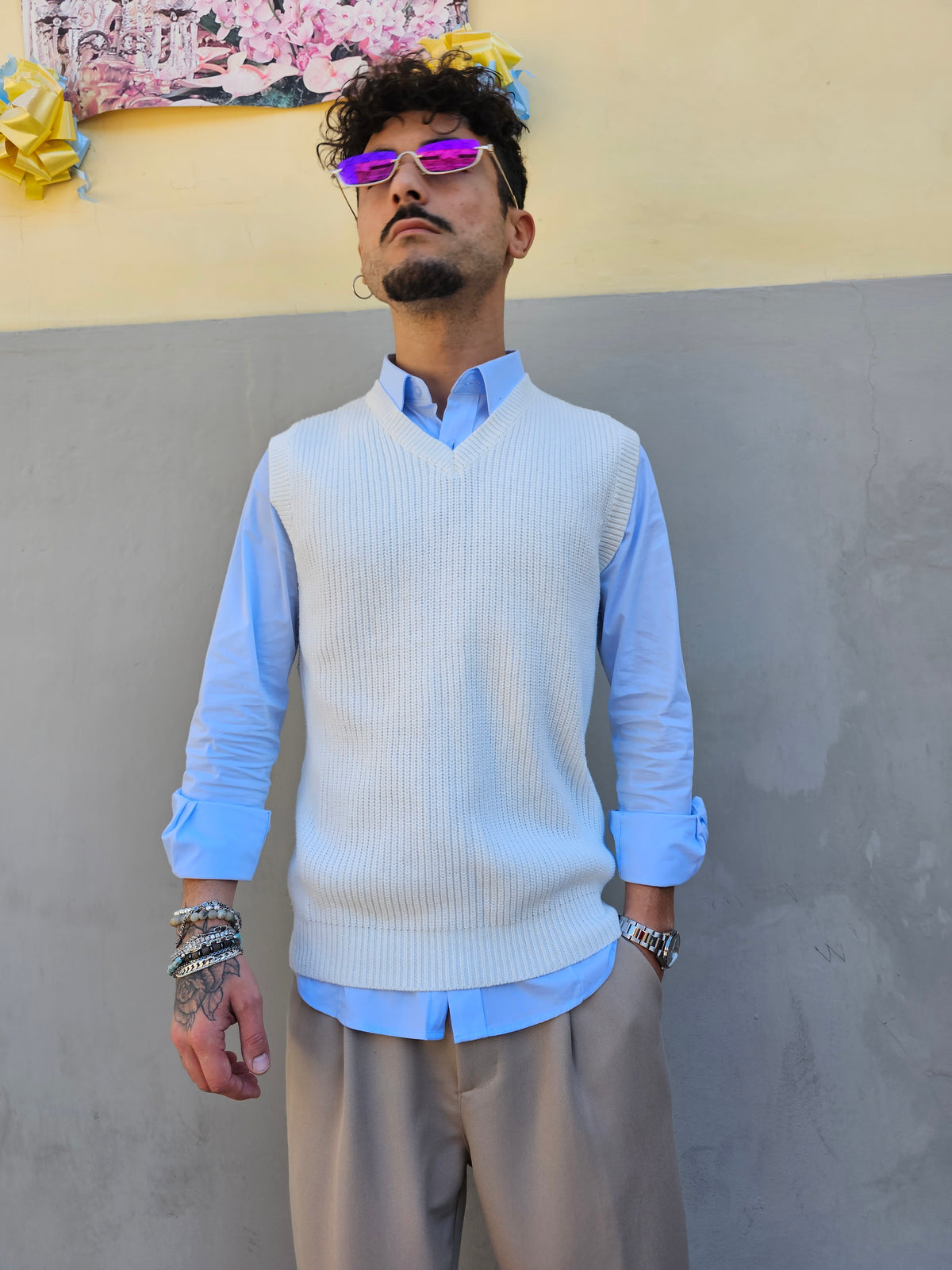 Gilet In Maglia Scollo V