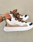 Scarpa Mod Lanvin Beige In Vera Pelle