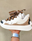 Scarpa Mod Lanvin Beige In Vera Pelle