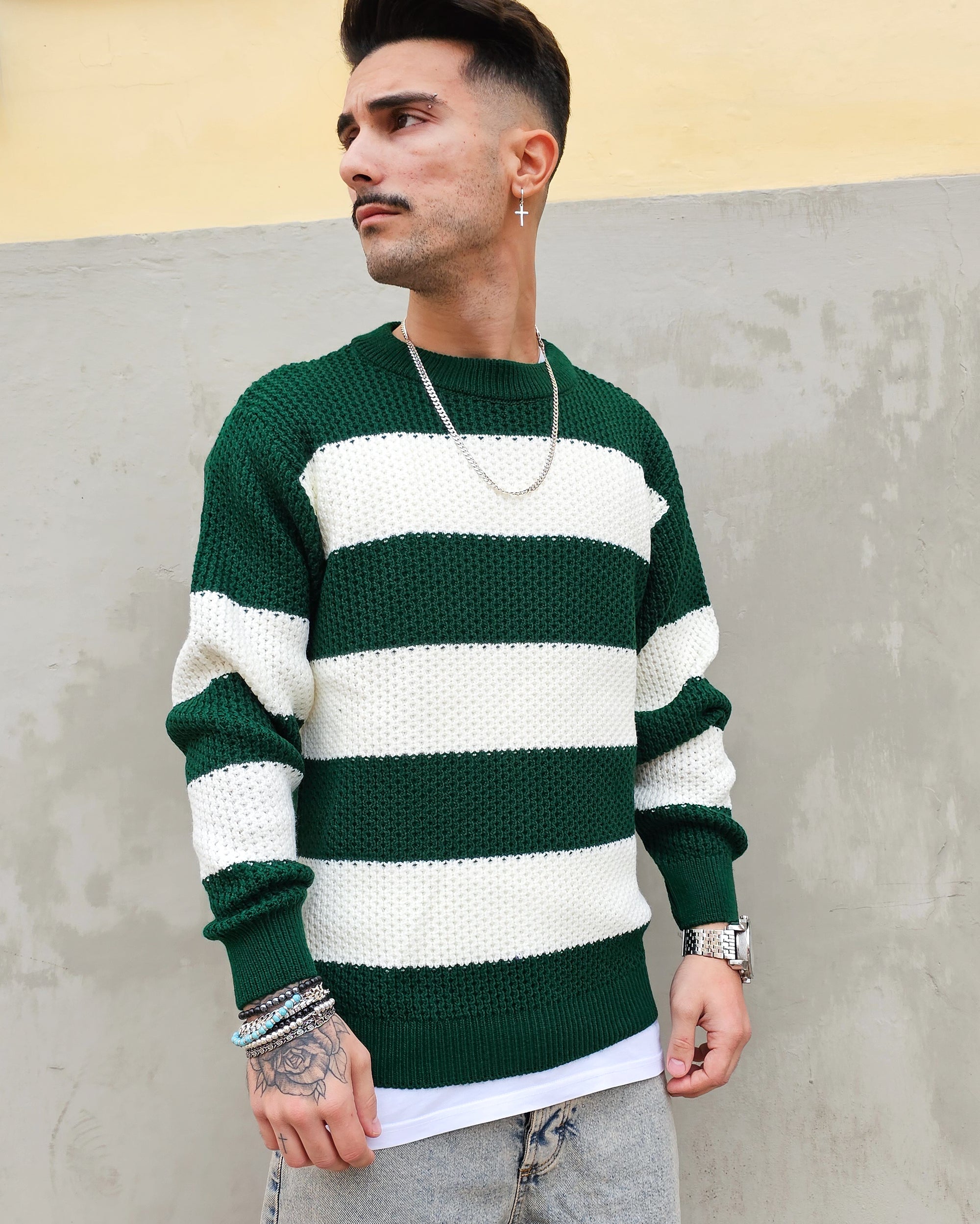 Maglione Rigato Girocollo