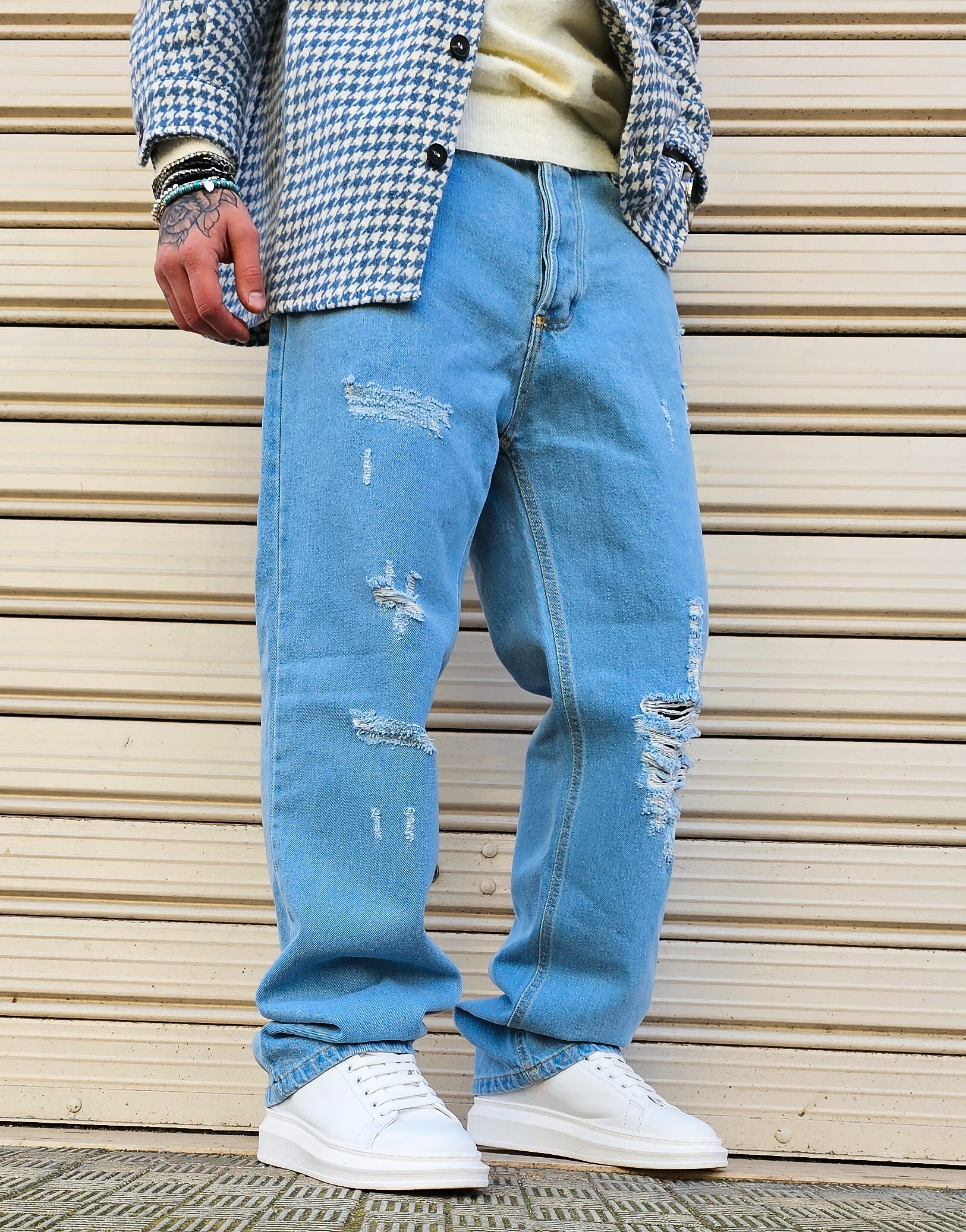 Jeans Baggy Basic Rotture