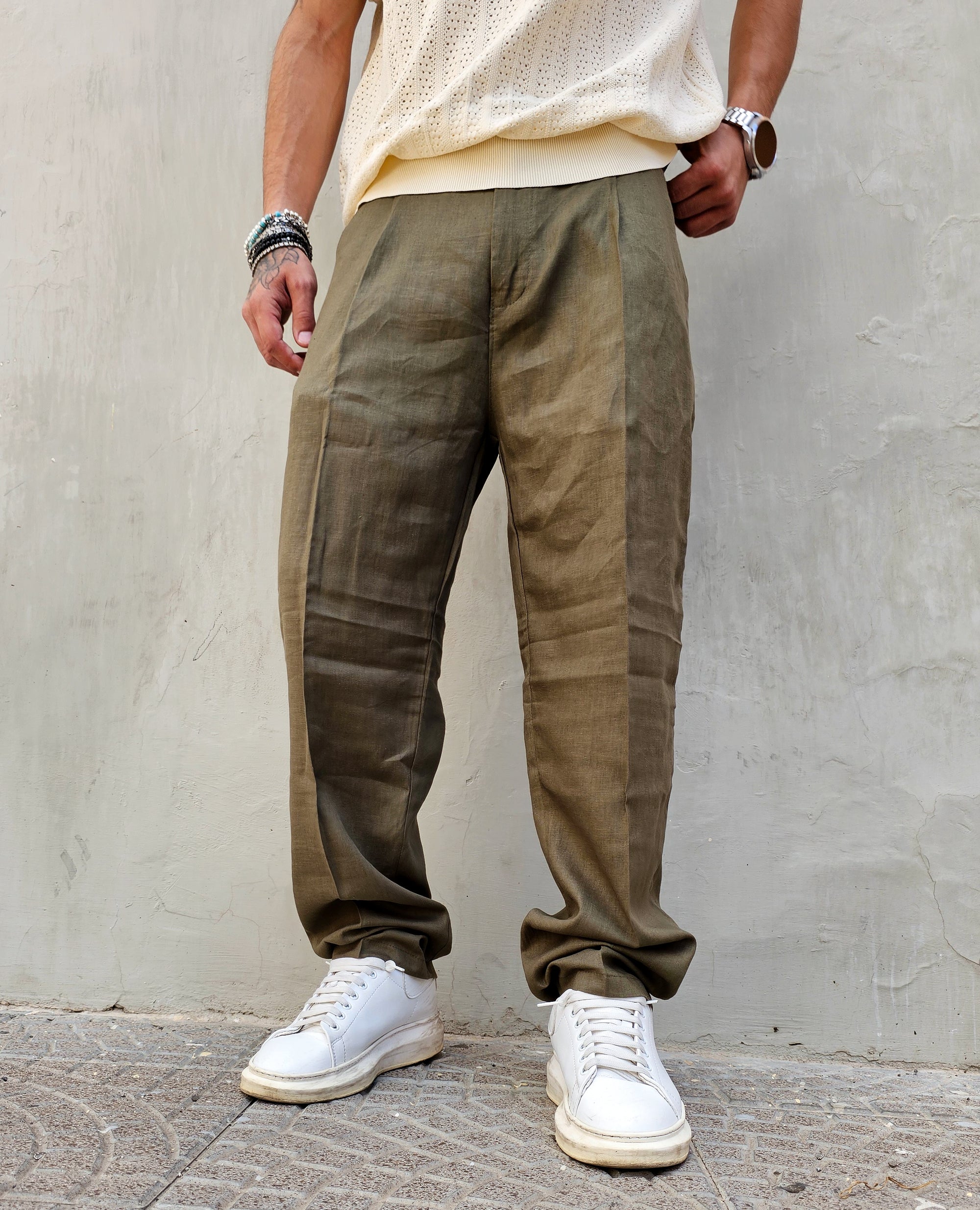 Pantalone Baggy Fit In Lino