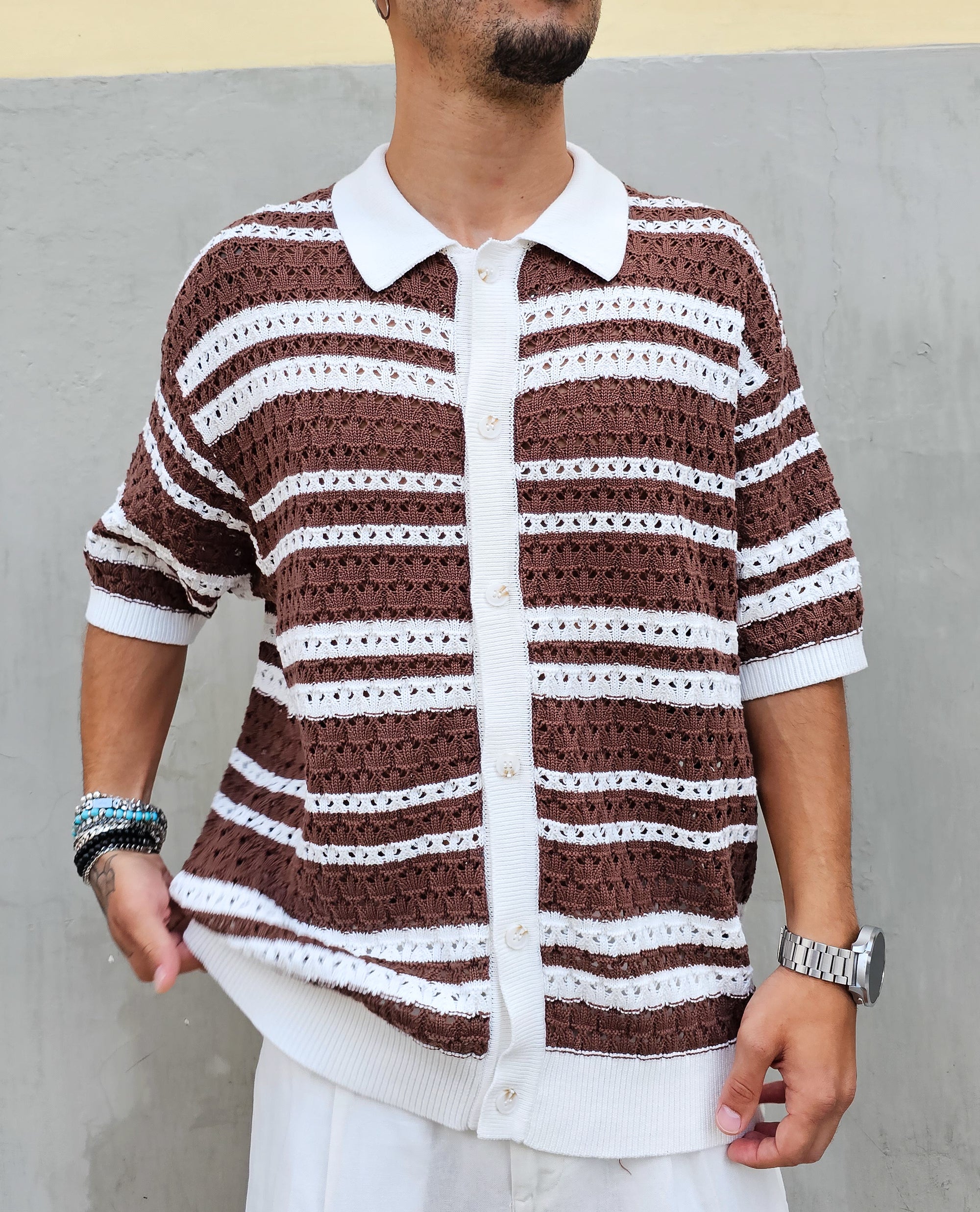 Camicia Traforata Bicolor
