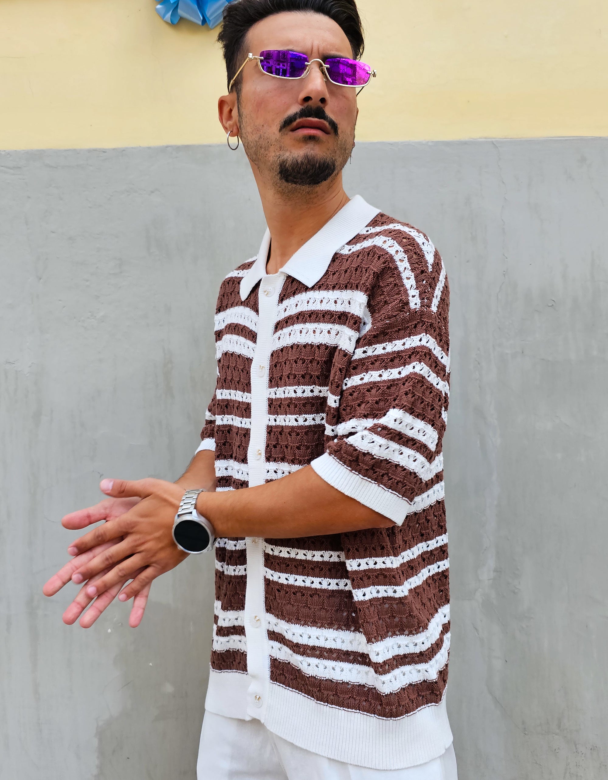 Camicia Traforata Bicolor