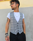 Gilet Scozzese Nero