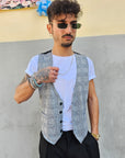Gilet Scozzese Nero