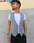 Gilet Scozzese Nero