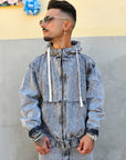 Giacca Jeans Grey Zip