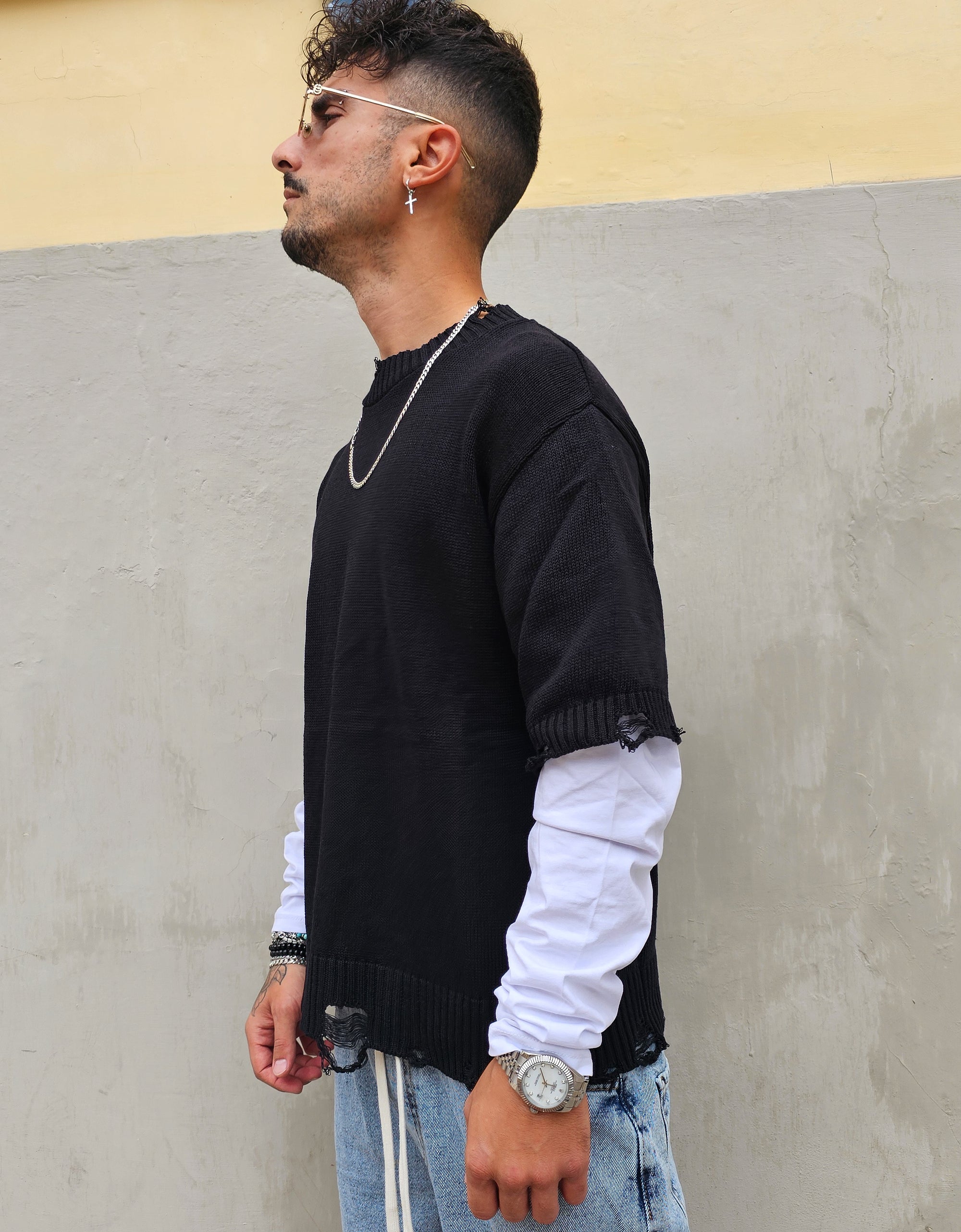 Maglioncino Manica Contrasto