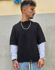 Maglioncino Manica Contrasto