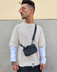 Pochette Uomo Bag Tracolla Rigata