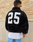 Giubbino Bomber Pelliccia Reversibile Crop