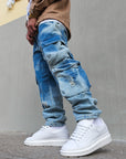 Jeans Cargo Slavato Blue