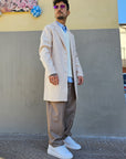 Cappotto Monopetto Panna