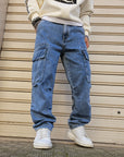 Jeans Cargo Baggy Basic Blue