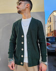 Cardigan Basic Bottone Contrasto