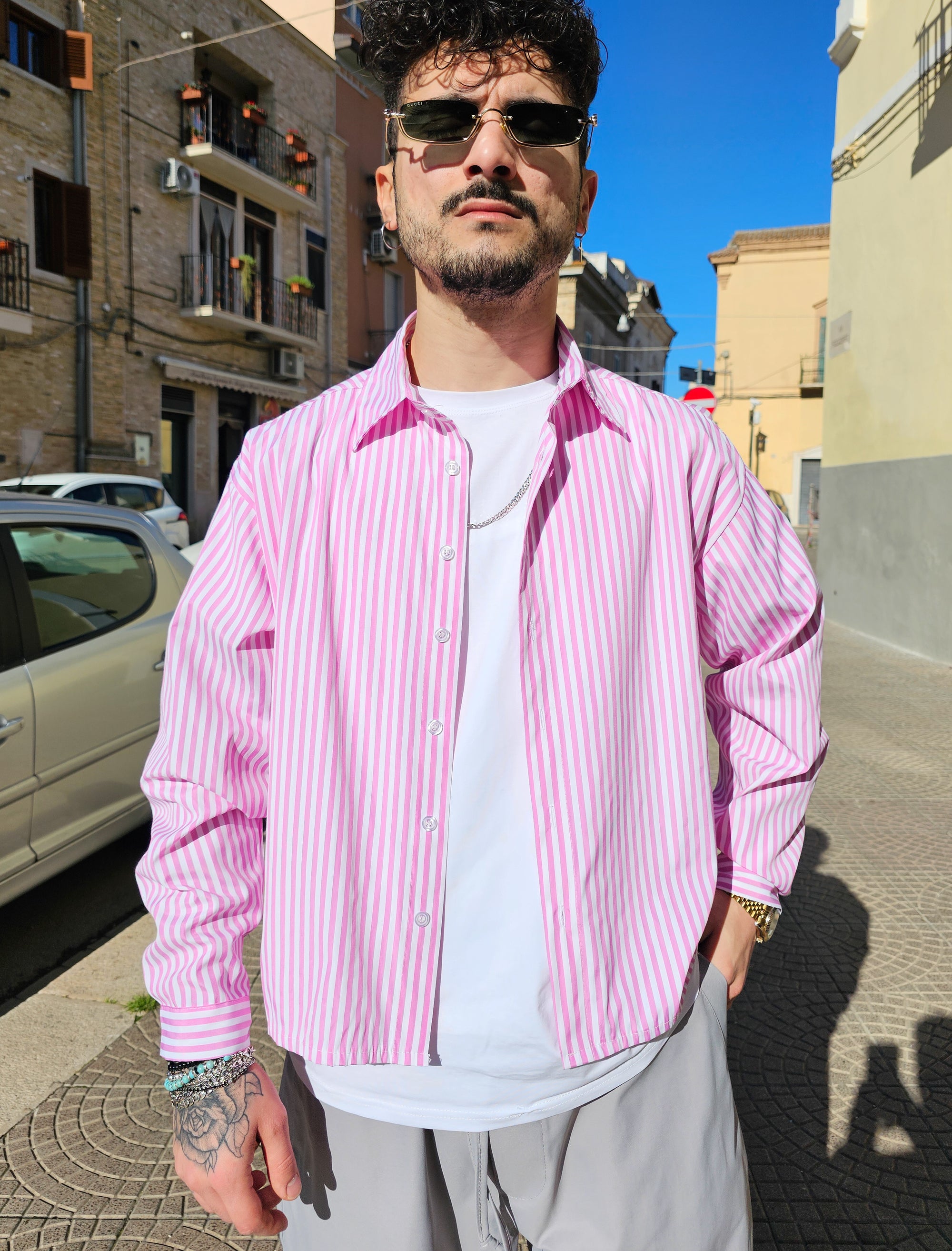 Camicia Rigata Crop