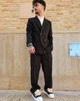Abito Doppiopetto 4 Bottoni Baggy Fit Nero