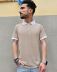 T-shirt Polo In Filo Bicolore
