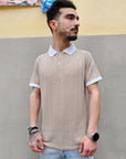 T-shirt Polo In Filo Bicolore