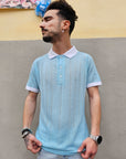 T-shirt Polo In Filo Bicolore