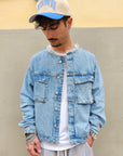 Giacca  Di Jeans Crop Sfrangiata