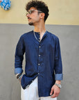 Camicia in Jeans Coreana Sfrangiata