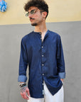 Camicia in Jeans Coreana Sfrangiata