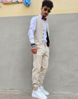Completo Gilet Beige Slim Fit