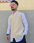 T-shirt Gilet Smanicato In Filo