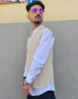 T-shirt Gilet Smanicato In Filo